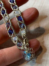 Load image into Gallery viewer, Silver &amp; blue beaded Swarovski bracelet
