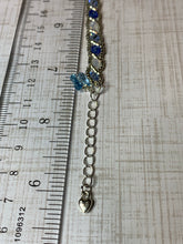 Load image into Gallery viewer, Silver &amp; blue beaded Swarovski bracelet
