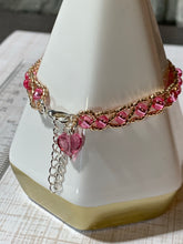 Load image into Gallery viewer, Pink rose gold tone beaded bracelet
