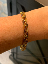 Load image into Gallery viewer, Two tone gold tones and hematite beaded bracelet
